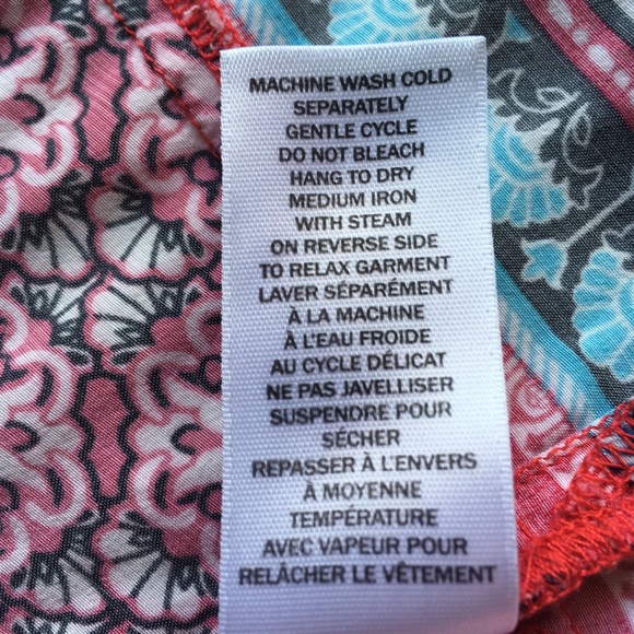 Northern Reflections Red Border Print Tunic Boho Size Medium - Picture 10 of 10